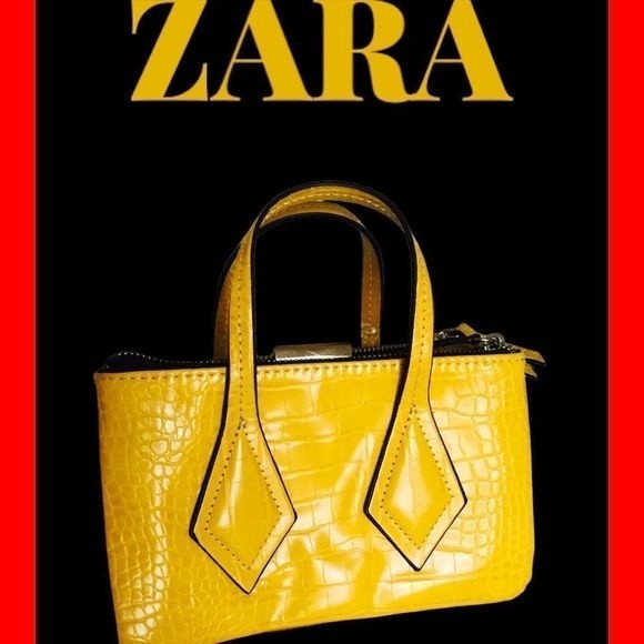 Zara Handbags - ZARA Bag Mini Shoulder/Hand Straps Yellow & Black Size 8”L x 3”W x 5”D